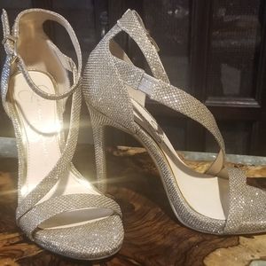 Jessica Simpson light gold shimmery heels